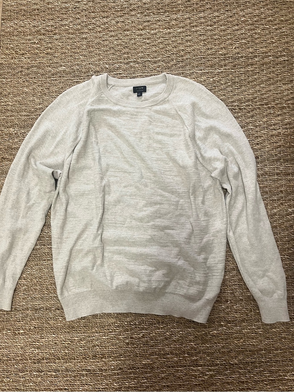 J.Crew Men's 100% Cotton Lightweight Crewneck Sweater - Light Tan